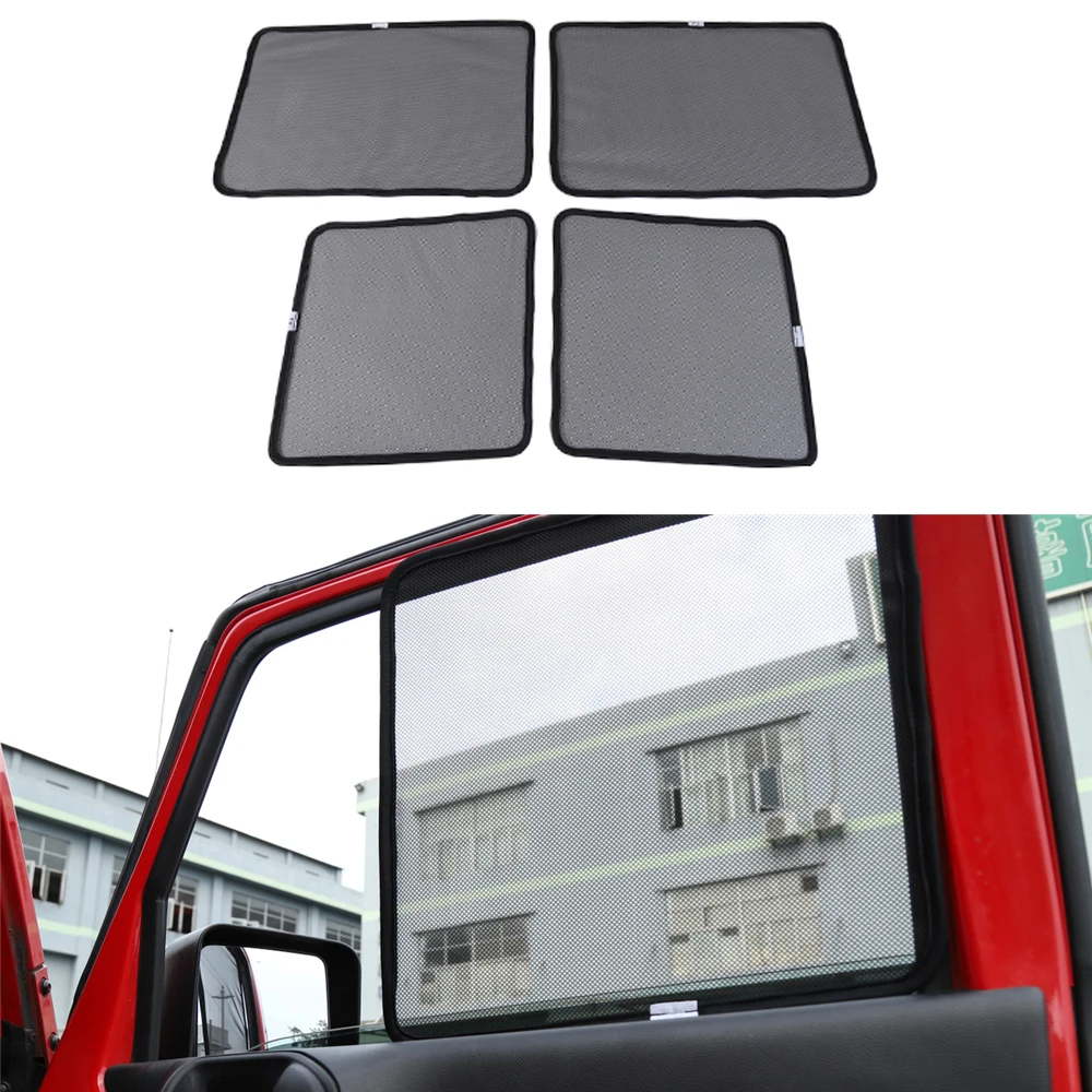 for Jeep Wrangler JK 2007-2017 2/4-Doors Front Rear Door Window Windshield Sunshade Cover Anti UV Black Car Interior Accessories