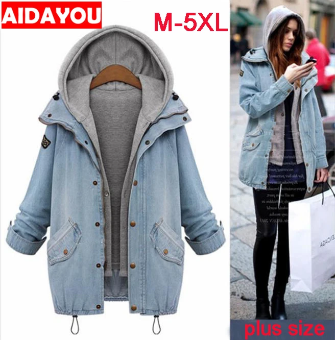Женское джинсовое пальто с капюшоном парка на шнурке верхняя одежда комплект из 2