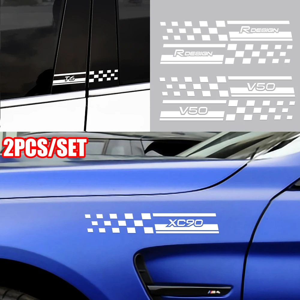 

2x Car Side Window B Center Pillars Decor Sticker Decal for Volvo Rdesign T6 AWD S40 S60 S90 XC40 XC 60 XC90 V40 V50 V60 V70 V90