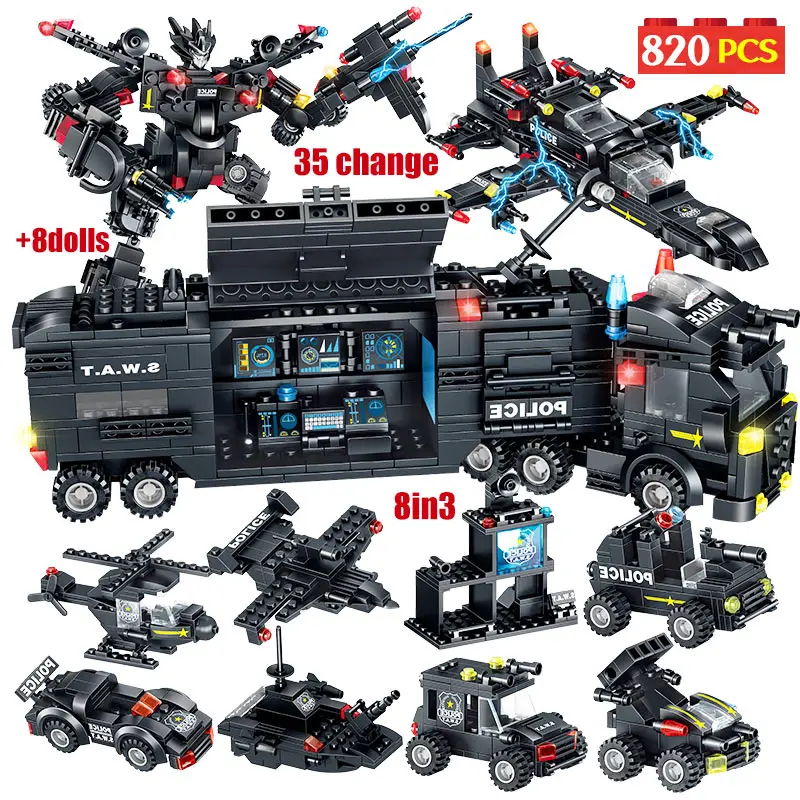 820 шт. техническая машина городской спецназ команда грузовиков робот