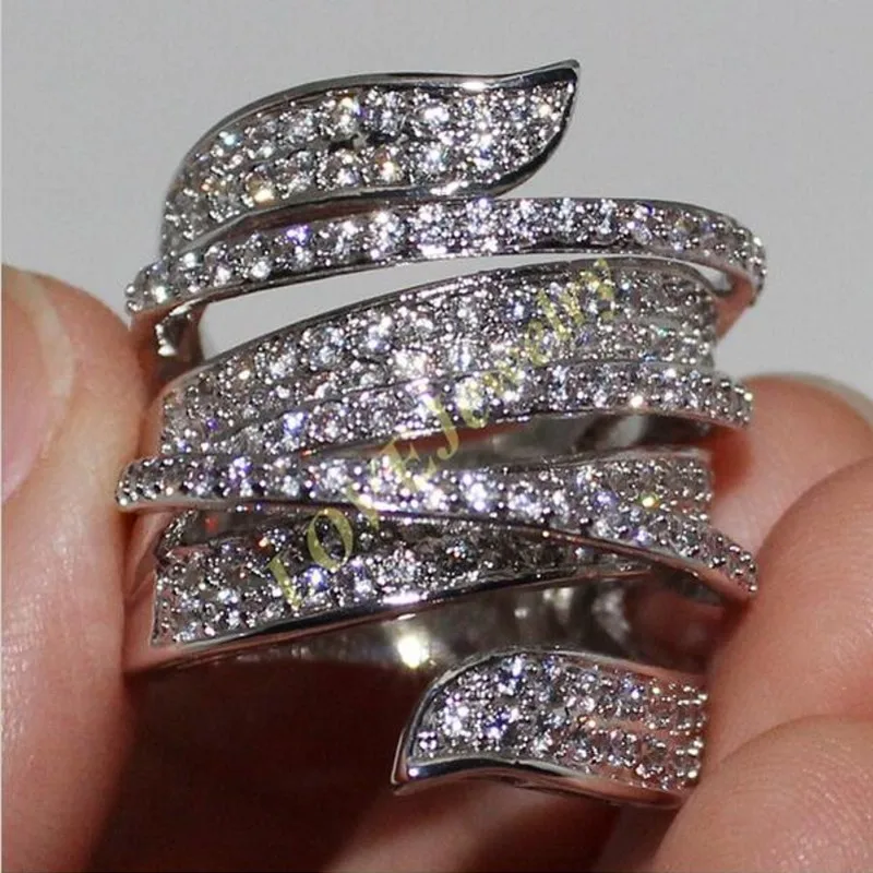 Яркое кольцо на палец уникальное в форме стерлингового серебра 925 пробы