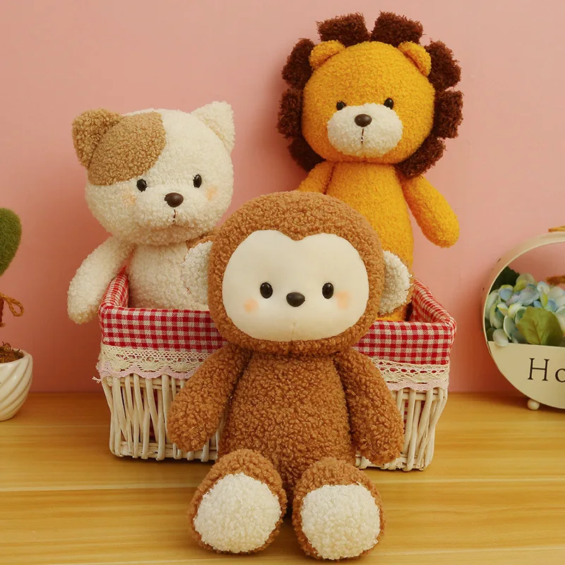 

Симпатичные плюшевые игрушки 1 шт., 35 см, милая обезьяна, Лев, слон, кот, Мультяшные куклы-животные, мягкая игрушка, подарок на день рождения дл...