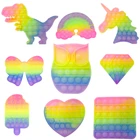 Пуш-Поп система пузырьковая утка кролик Радужный цвет игрушки-антистресс для людей с аутизмом специальные потребности сенсорная Игрушка антистресс детские игрушки