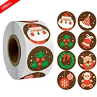 500 шт. 1 дюйм. Рождественские наклейки Kawaii Санта Снег герметичная этикетка Скрапбукинг для подарочной карты упаковка Детские канцелярские наклейки