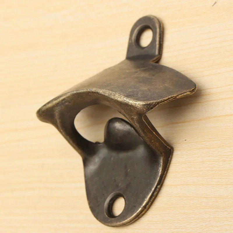 

Чугунная открывалка для кухонных бутылок, для крепления к стене, бронзовый декор для пива в деревенском стиле