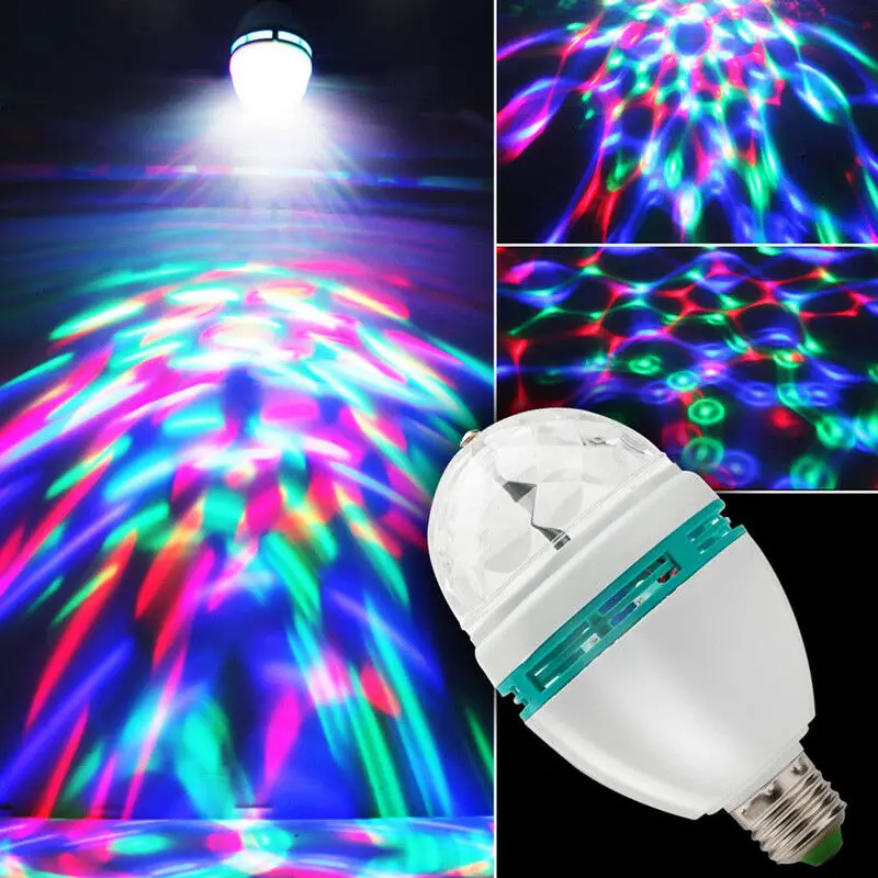 Large Led Bulb Горячая новинка 3 Вт E27 RGB Хрустальный Шар вращающийся светодиодный светильник для сцены диско вечерние DJ лампы - Цвет: Large Led Bulb