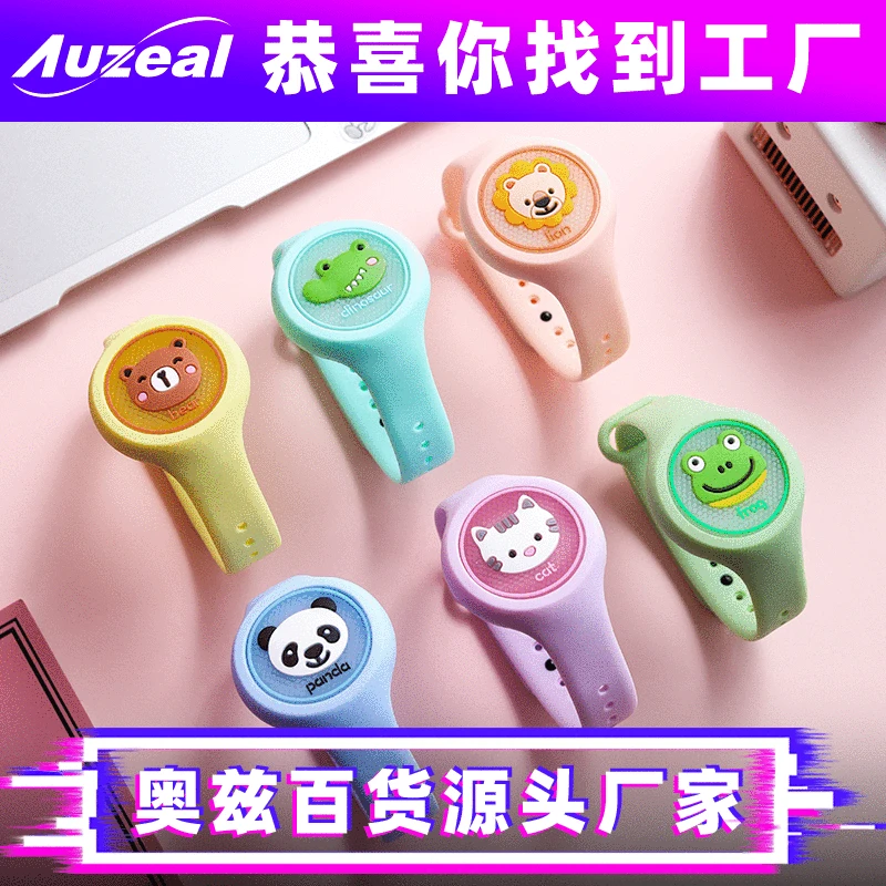 Милые Мультяшные часы Ночной светильник репеллент от комаров летний детский