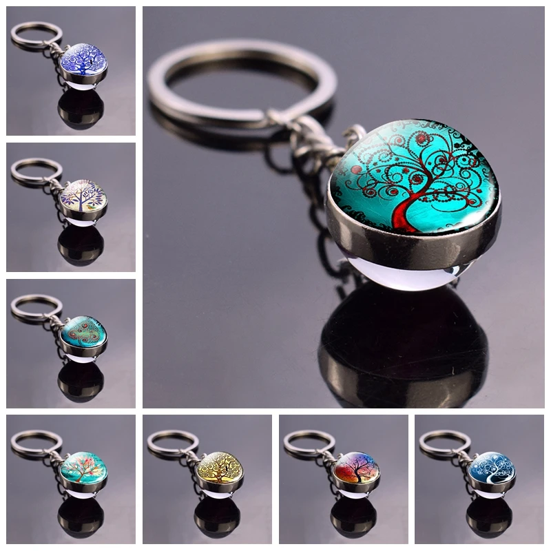 Брелок Древо жизни со стеклянным шариком модные аксессуары художественный