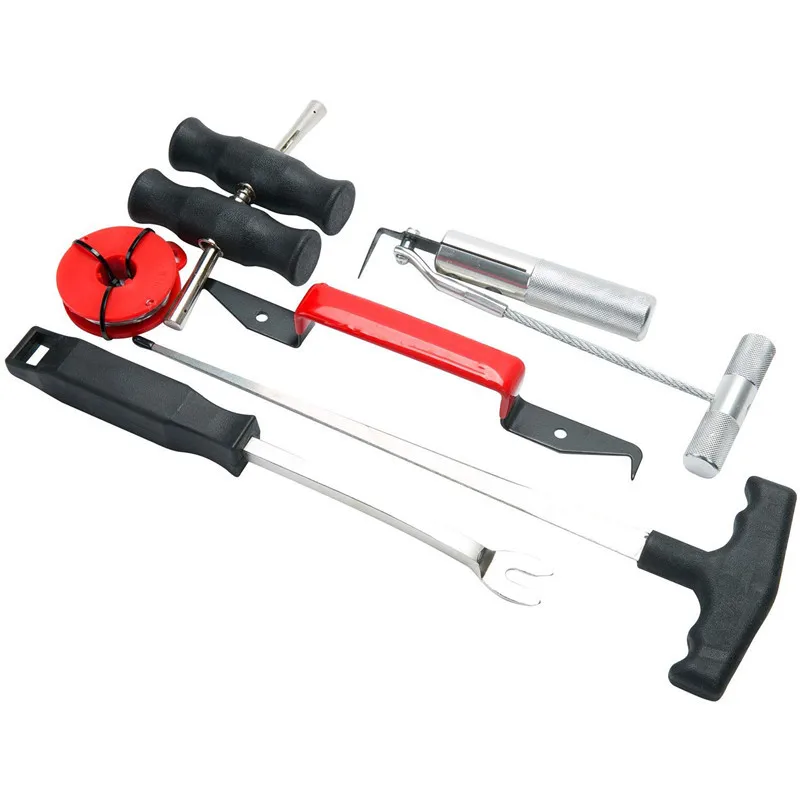 7PC Windscreen Glass Removal Set Car Van Windshield Kit Garage Hand Tools Rubber Buckle Glue Scraper Interior Bar | Инструменты