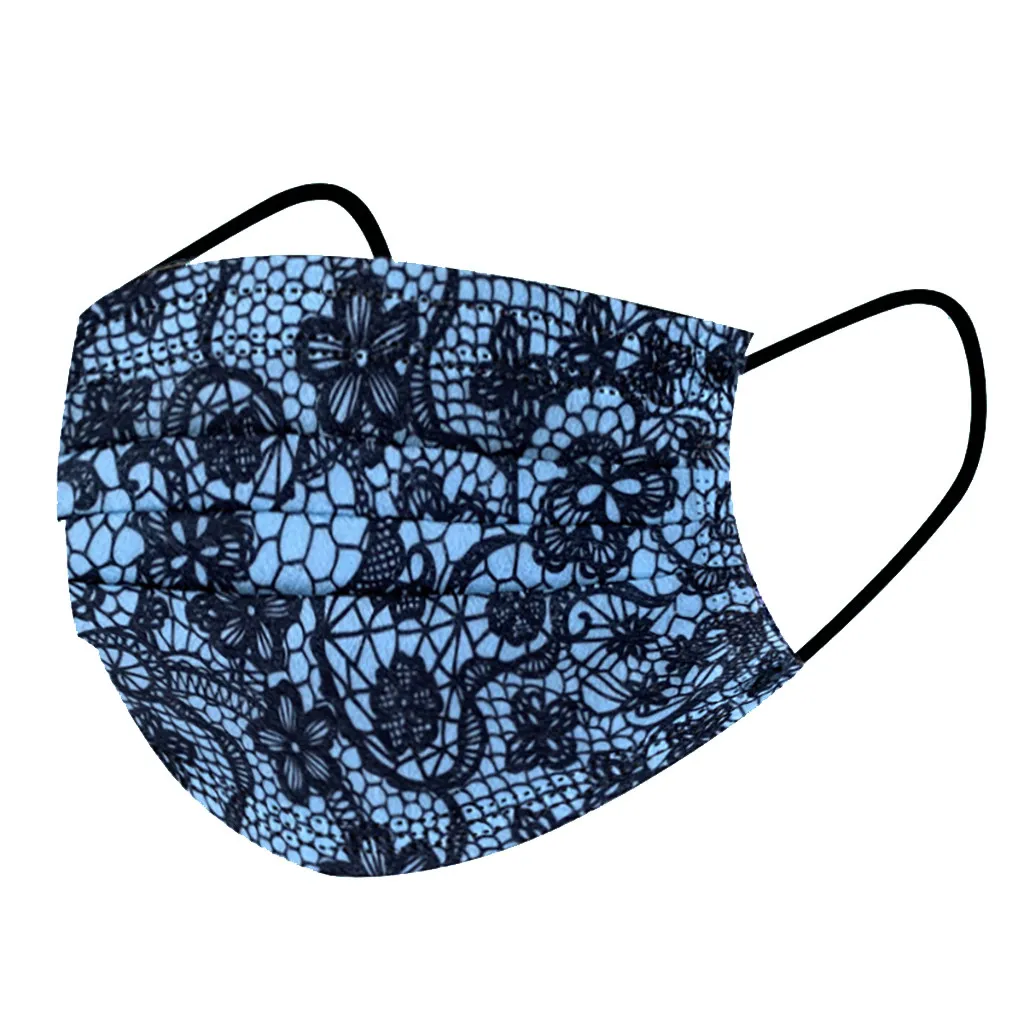 Masque 50 шт. взрослых Модное кружевное одноразовая защита три Слои дышащая уход за
