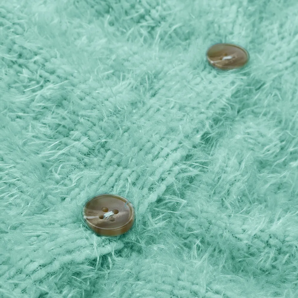 Женские свитера модные с v-образным вырезом длинным рукавом пушистый