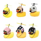Игрушечная утка 6 шт.лот Funy сделай сам, украшение для автомобиля, Желтая утка, украшения для приборной панели автомобиля с пропеллером, шлем для взрослых и детей