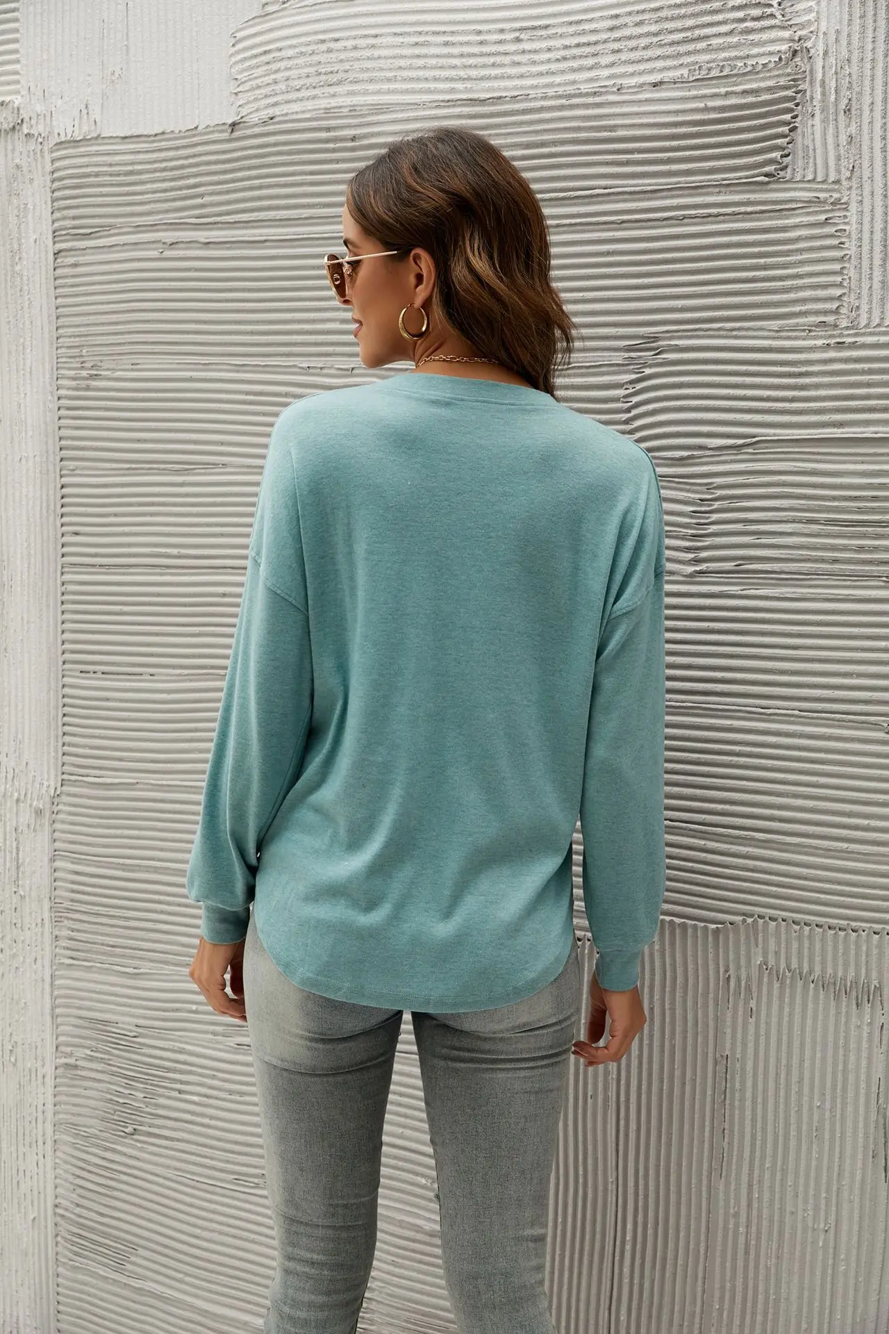 

Женский классический свободный льняной хлопковый топ, весна-осень 2021