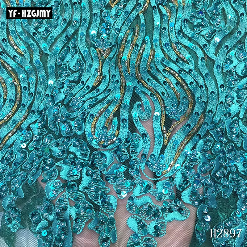 YF HZGJMY последние африканские тюлевые кружева высокое качество порошково-голубые