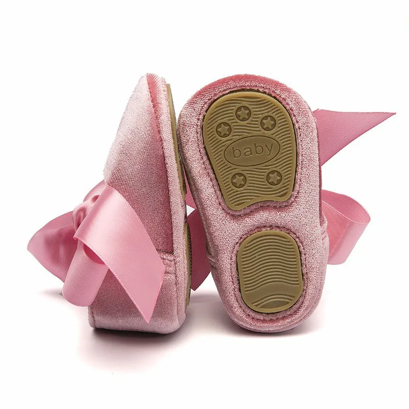 

Hot Baby Shoes Lovely Infant Footwears Ribbon Shoes for Newborn Leather Baby Girl Shoes Soft Sole Prewalkers Shoes