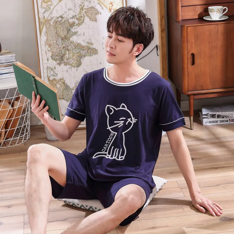 Ночные рубашки из 100% хлопка с коротким рукавом для пар женская летняя одежда сна