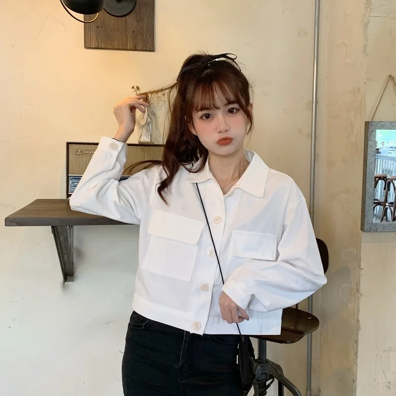 Новые свободные карманные лацканы в Корейском стиле | Женская одежда