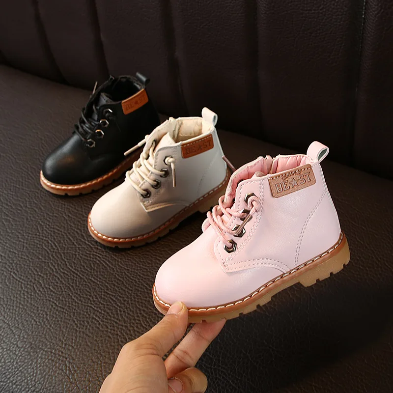 Ботинки-мартинсы Детские осенне-зимние водонепроницаемые с боковой молнией |