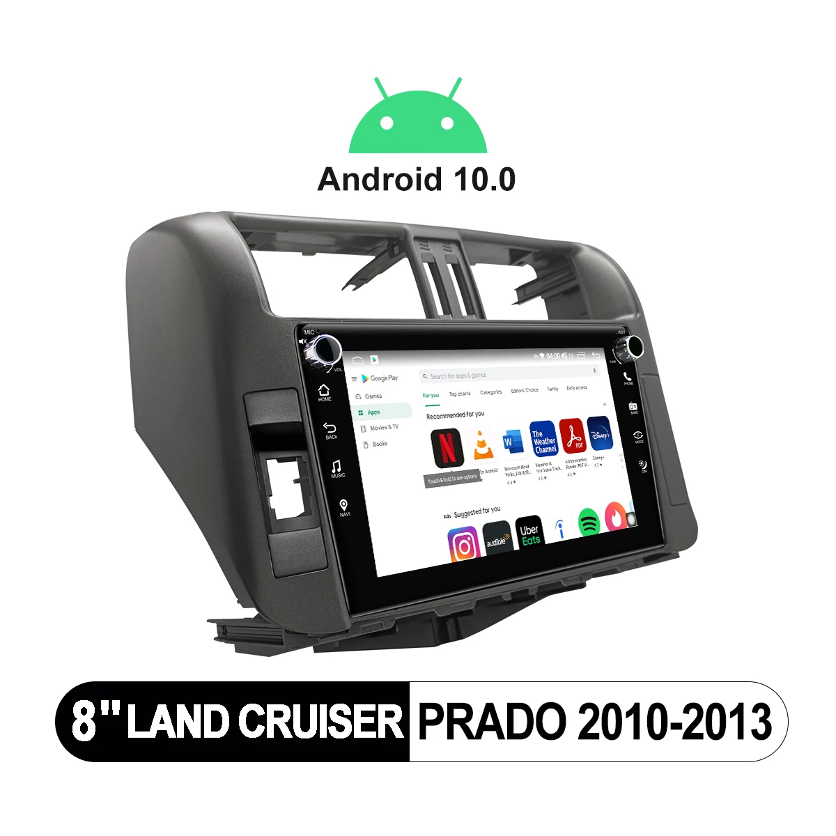 구매 라디오 1 Din 8 인치 헤드 유닛 자동차 멀티미디어 플레이어, 도요타 랜드 크루저 프라도 2010-2013 안드로이드 자동 무선 카플레이 오토라디오