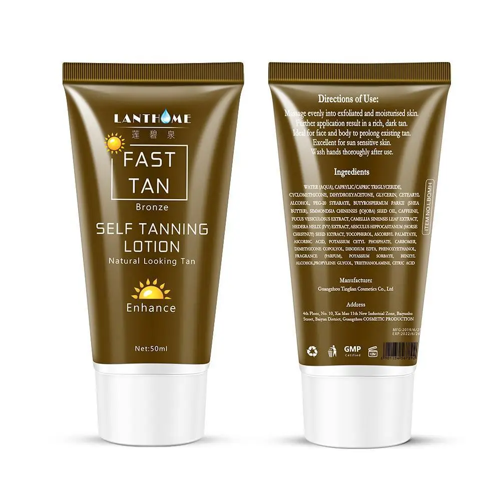 

50ml Sunless Self Tanning Lotion Bronze Quickly Coloring Natural Face Cream Body Tan T8S4