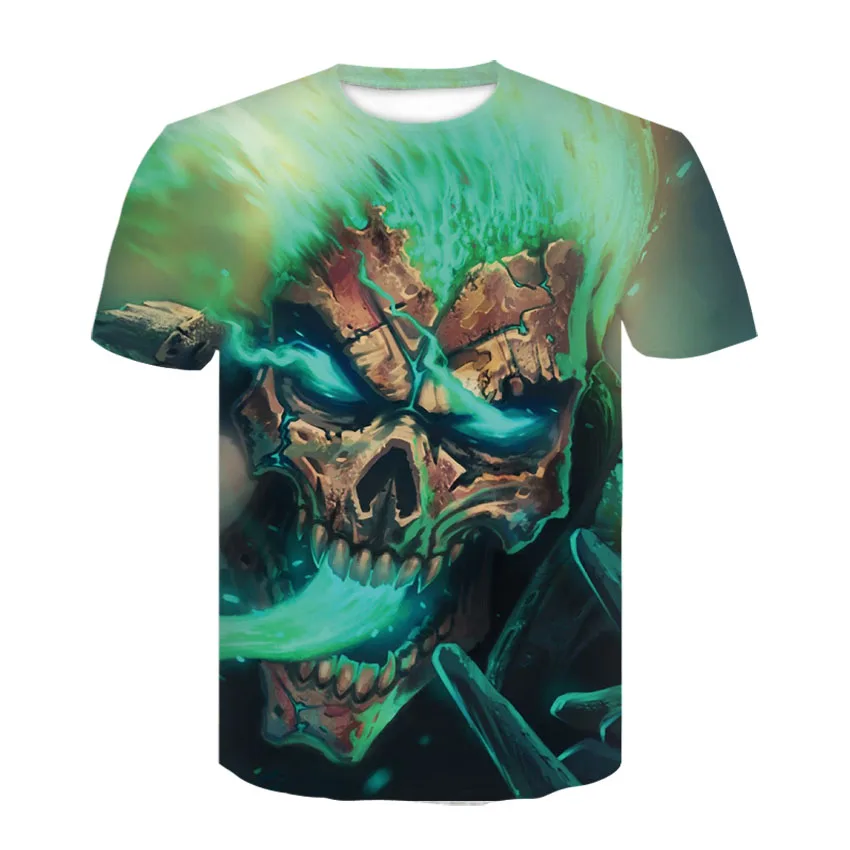 

New Summer men's T-Shirt New 3D printing t-shirt men's skull devil T-shirt Summer T-Shirt round neck T-shirt