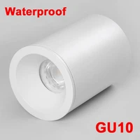 30pcslot surface mount gu10 downlight outdoor waterproof bathroom ceiling lamp exterior ip65 led spot light fixture matt white