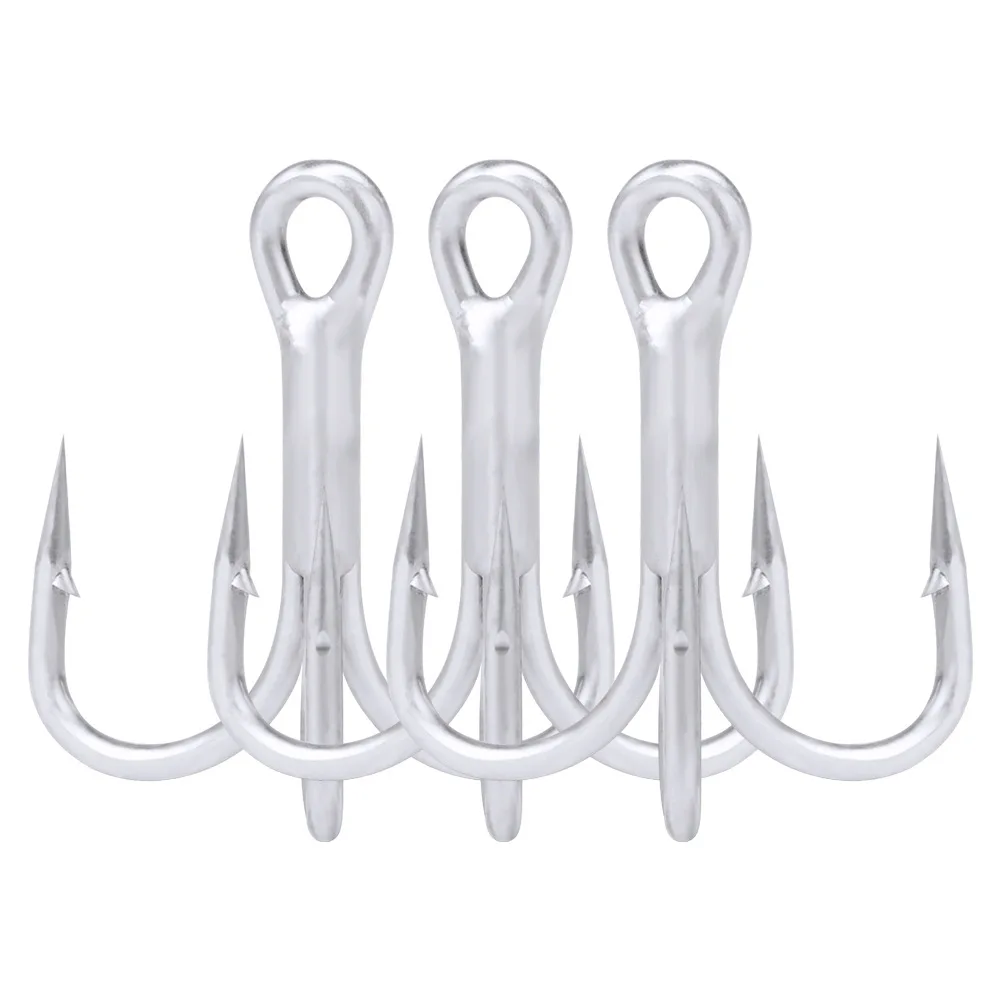 Fishing Hooks Saltwater Treble Hook With Barb Lure Fish Sea Tackle High Hardness Abrasion Resistance | Спорт и развлечения