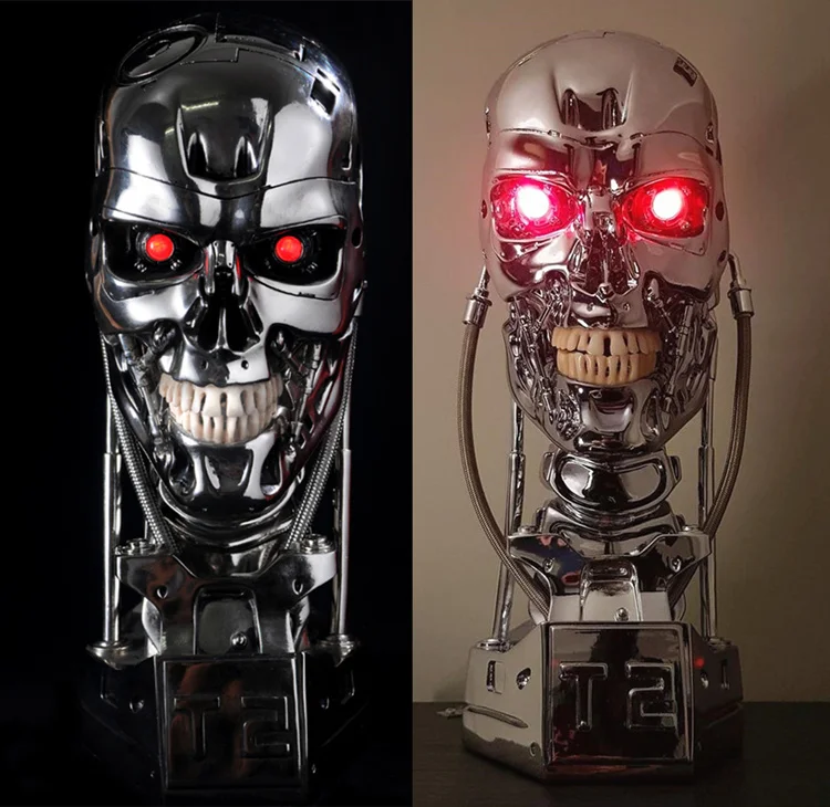 Terminator Arnold T2 T800 Endoskeleton Skull Resin Statue Life Sized Bust LED | Игрушки и хобби