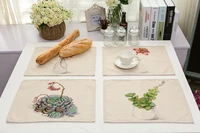 succulents drink coasters simple plants pattern table mat kitchen decoration placemat table napkin for wedding table mat
