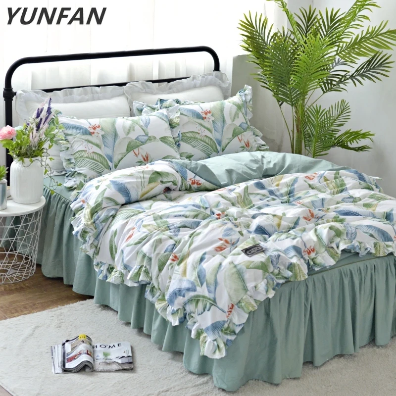 

Комплект постельного белья из 3/4 предметов с принтом тропических листьев и растений