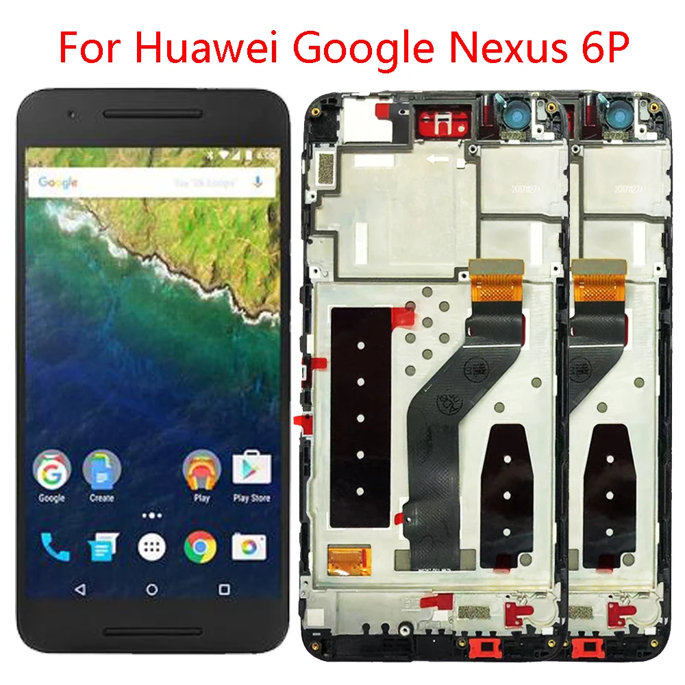 5 7 дюймовый оригинальный AMOLED для Huawei Google Nexus 6P ЖК-дисплей сенсорный экран
