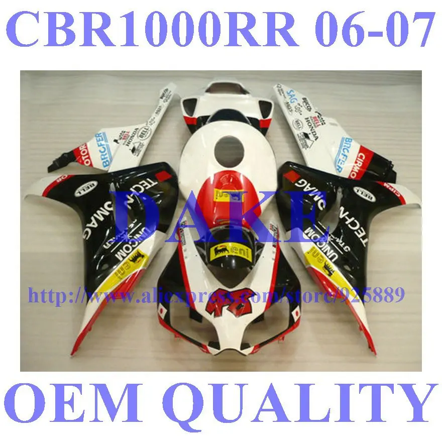 

Injection fairing parts for CBR1000 06 07 CBR1000 RR 2006 2007 CBR1000RR 06-07 fairing kit #6G547S
