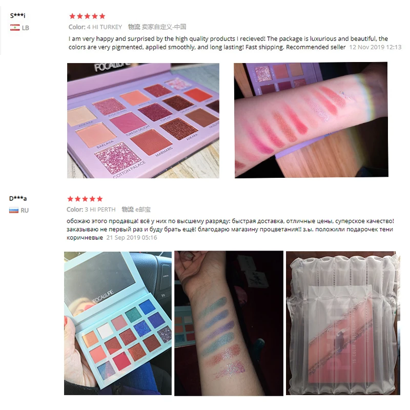 

FOCALLURE Professional Eyeshadow Palette Glitter Pigmented Smooth Matte Shades Travel Makeup Eye Shadow
