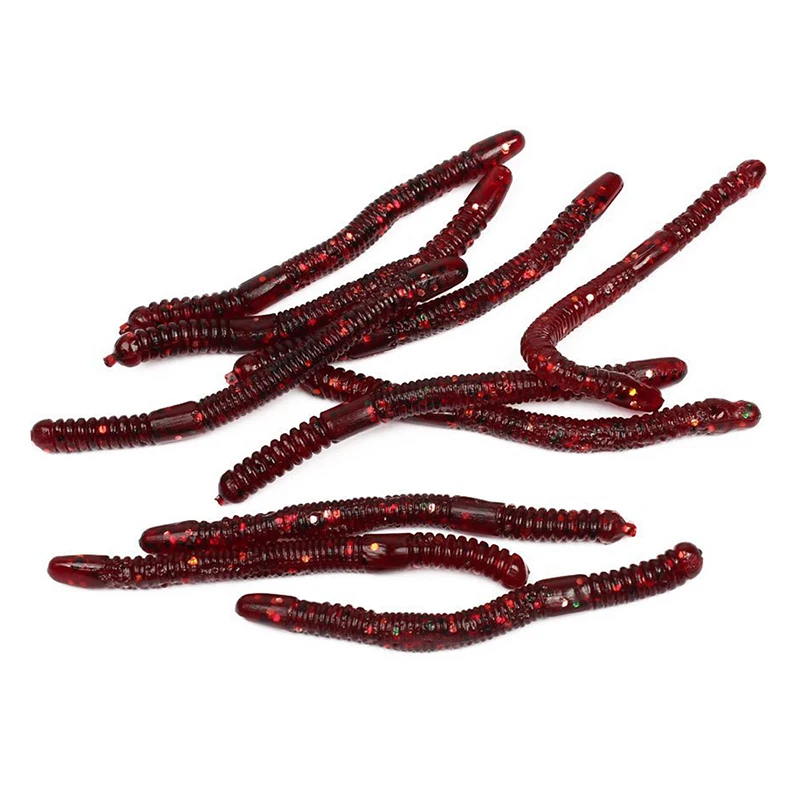10 шт 8 см длинные мягкие силиконовые приманки в форме червя рыбы красное вино |