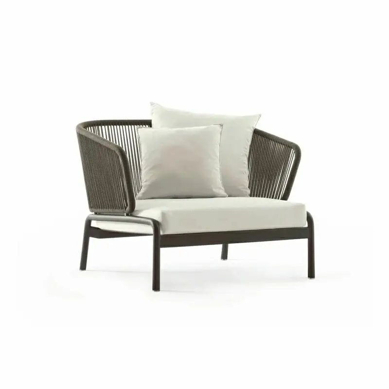 Nordic outdoor rattan leisure sofa courtyard garden terrace chair balcony villa three person tea table combined | Мебель