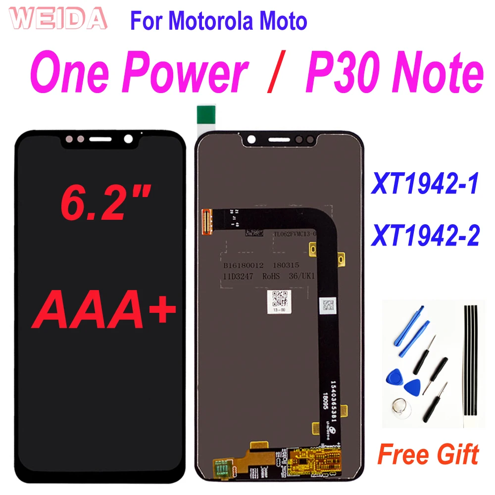 

Original LCD for Motorola Moto One Power XT1942-1 XT1942-2 Moto P30 Note LCD Display Touch Screen Digitizer Replacement Parts