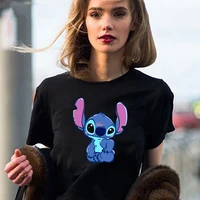 fashion high quality cool girls pulovers women disney stitch funny t shirts ulzzang ladies lovely top tees summer pretty outfits