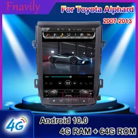 fnavily vertical screen tesla style 12 1 android10 0 car radio for toyota alphard 2007 2013 car dvd player gps navigation 4g