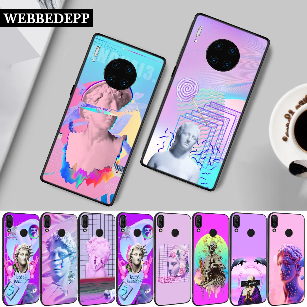 59W Medusa Vaporwave Glitch Art силиконовый чехол для Huawei Mate 10 Pro 20 30 Lite Nova 2i 3 3i 4 Y5 Y6 3018 Y7 Prime