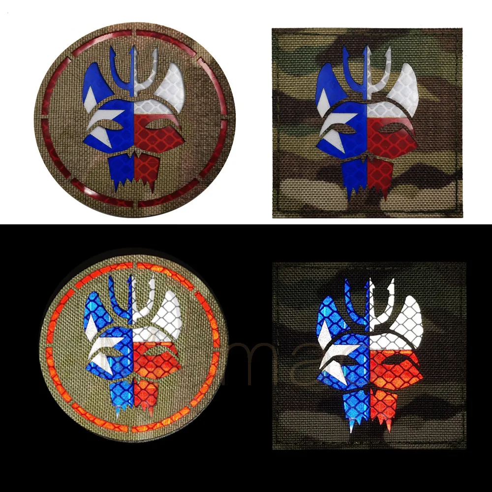 Нашивка с ИК-печатью, команда инфракрасных морских котиков, нашивки с переворотом, военные камуфляжные Светоотражающие нашивки с крючком и петлей Мультикам, значок