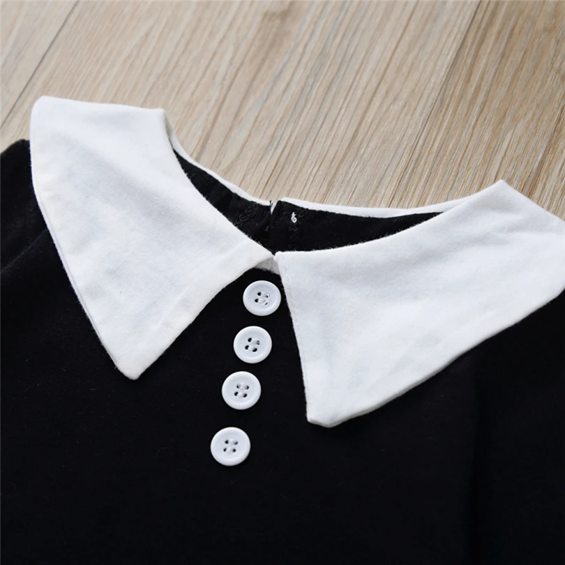 Боди для маленьких девочек с круглым отложным воротником однотонный комбинезон