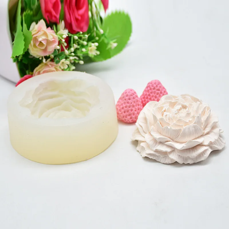 3D Цветочная форма для мыла Пион шаблон помадка торт Силиконовая украшения торта