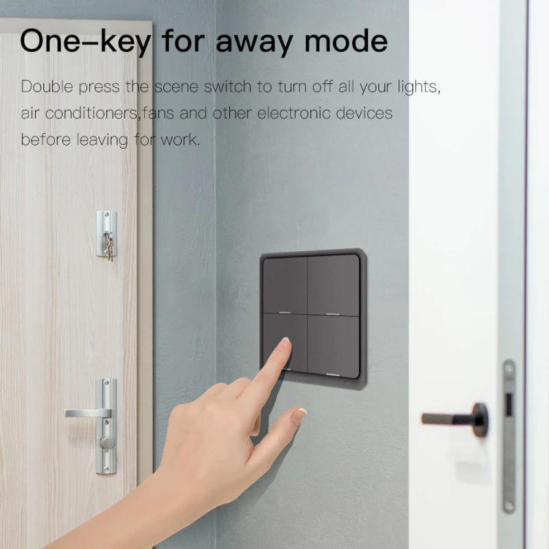 

Tuya ZigBee 4 Gang Wireless 12 Scene Switch Push Button Controller Battery Powered Automation Scenario for Tuya Devices