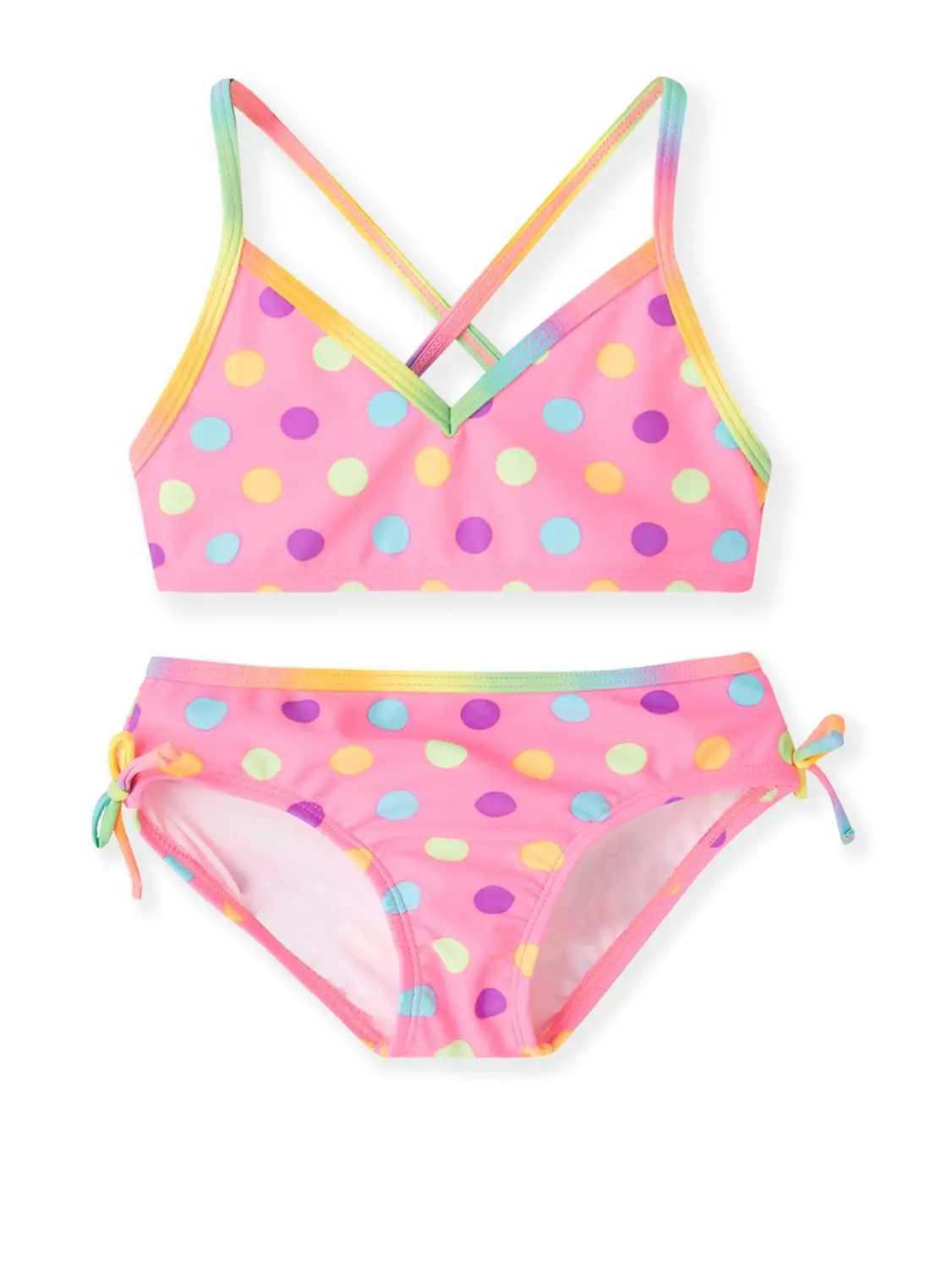 Купальник из двух предметов для девочек раздельные купальники с лямкой на шее