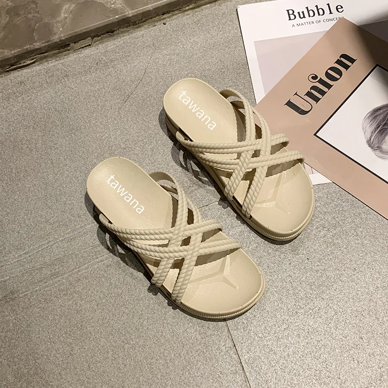 Сандалии женские пляжные дышащие для дома с пересекающимися фланцами | Обувь