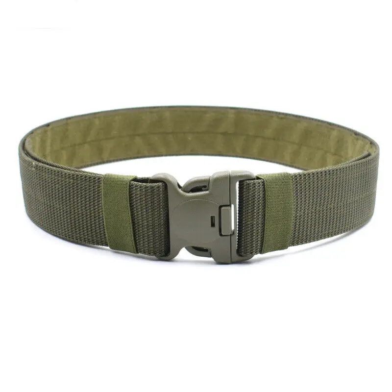 Зеленый 140cm Outdoor Tactical Belt Men's Military Army Thicken Canvas Adjustable Waistband Men Women Sport Military Plastic Buckle Belt - Цвет: Зеленый