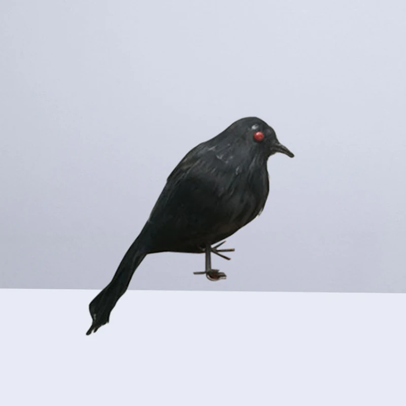 Жуткий черный Пернатый реалистичный страшный Ворон реквизит декор для сада