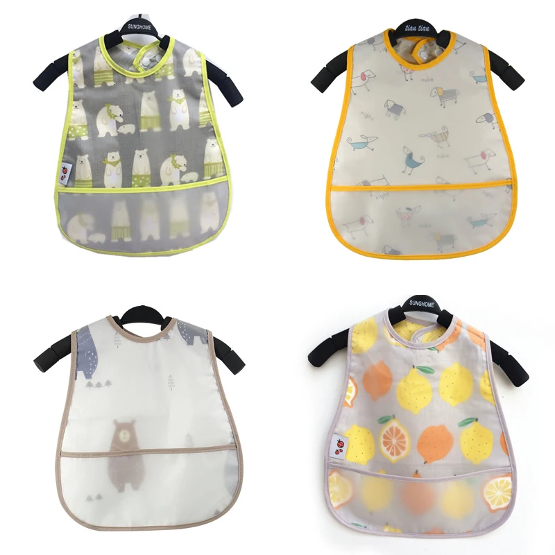 Мультяшные регулируемые водонепроницаемые детские нагрудники из ЭВА для