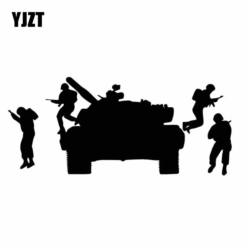 YJZT 16 8 см * 7 4 Ослепительная военная колесница Танк автомобиль и солдаты виниловая