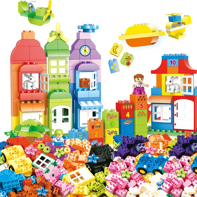 BURGKIDZ 166 шт DIY строительные блоки красочные мульти-формы фигурки животные